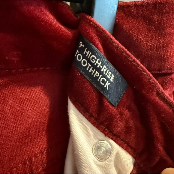 Red velvet j crew high rise toothpick pants - Picture 3 of 4